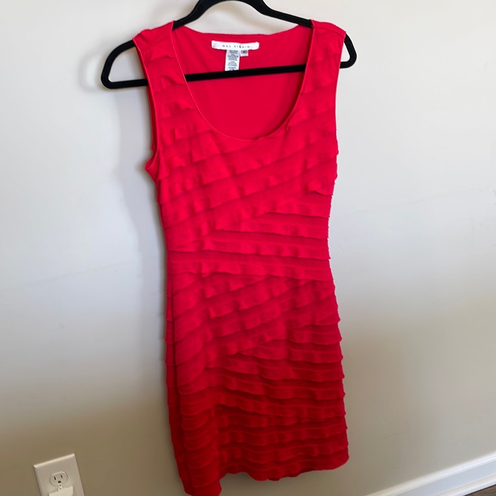 Red Ruffle Dress Max Studio